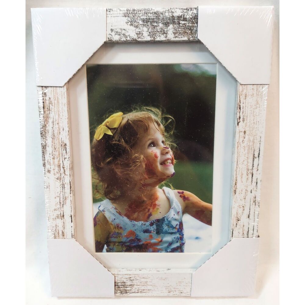 Nacial 5x7 Photo Picture Frame Wall or Table 4x6 with Mat Plexiglass Rustic